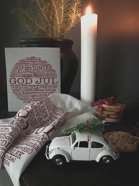 Disktrasa God Jul, vit/röd text - 3