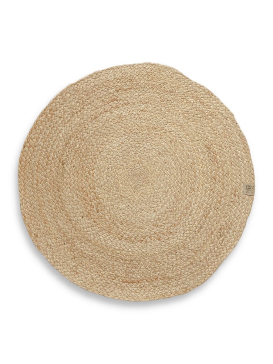 Matta Breezy i jute med gummering, Lovely Linen