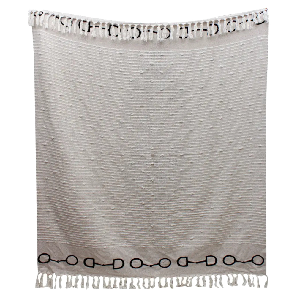 Cotton Throw AWST Intl Snaffle Bit Taupe - 3