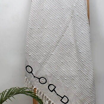 Cotton Throw AWST Intl Snaffle Bit Taupe