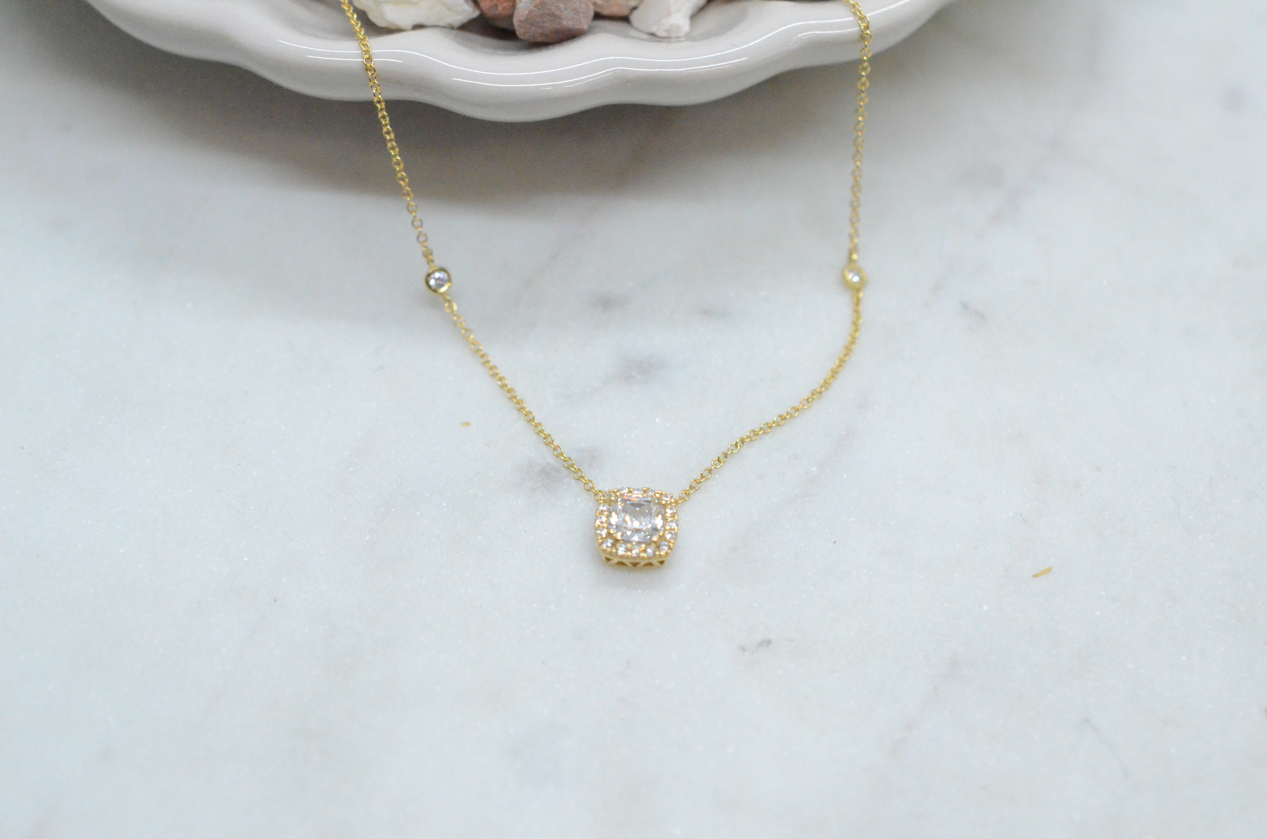 18k Necklace with cz - 2