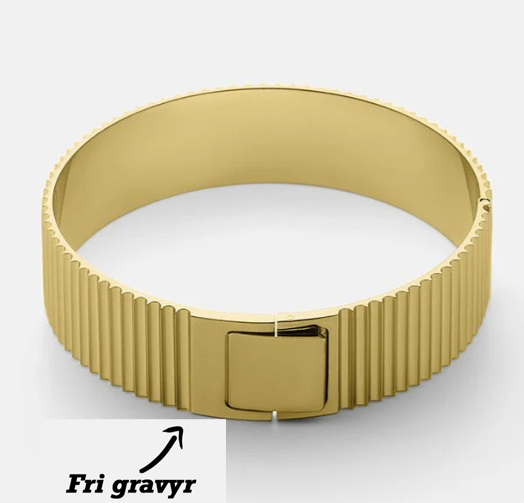 Armbånd med ribbet lås Guldbelagt