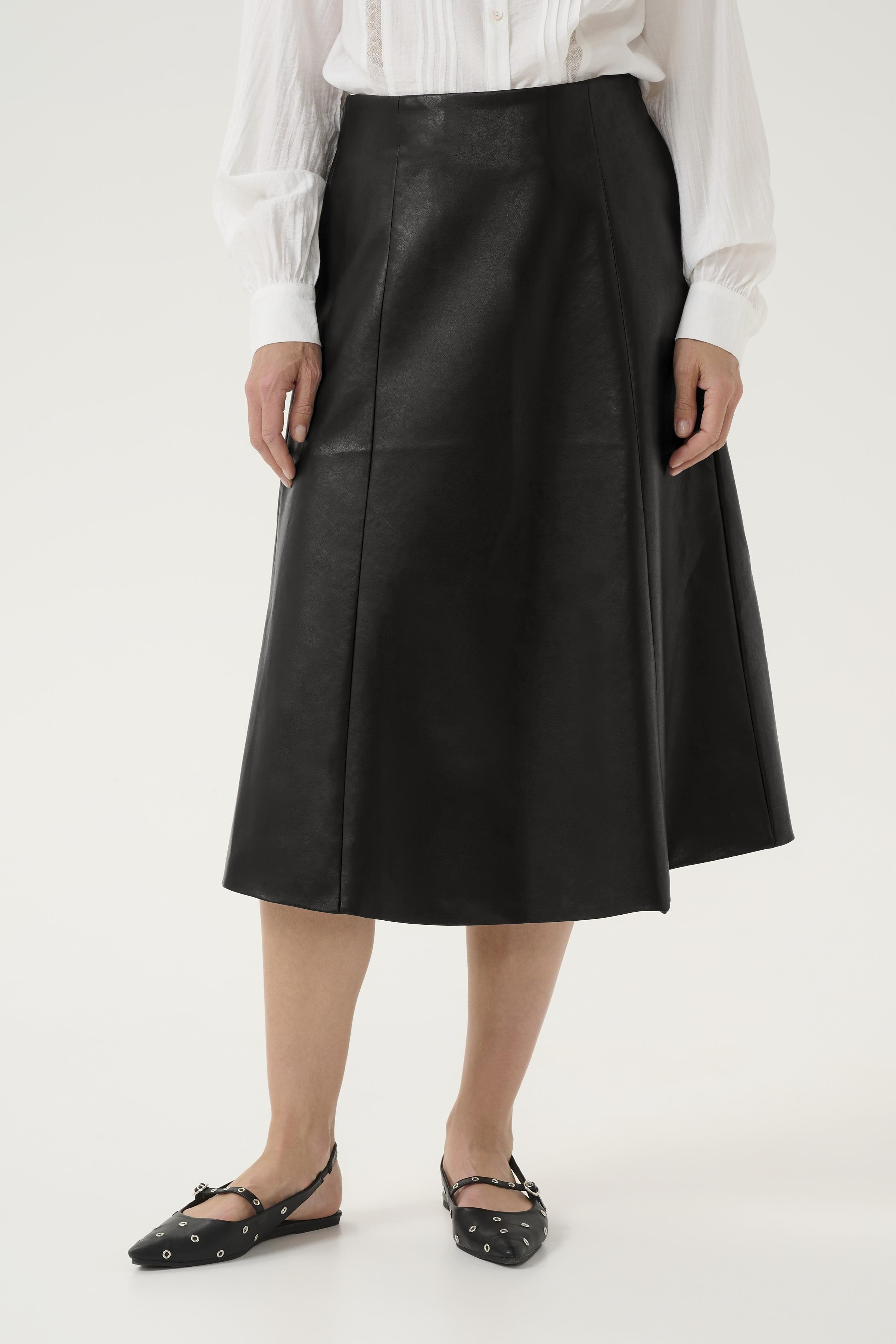 CRPaloma Skirt BPitch Black Kjol i skinnimitation - 3