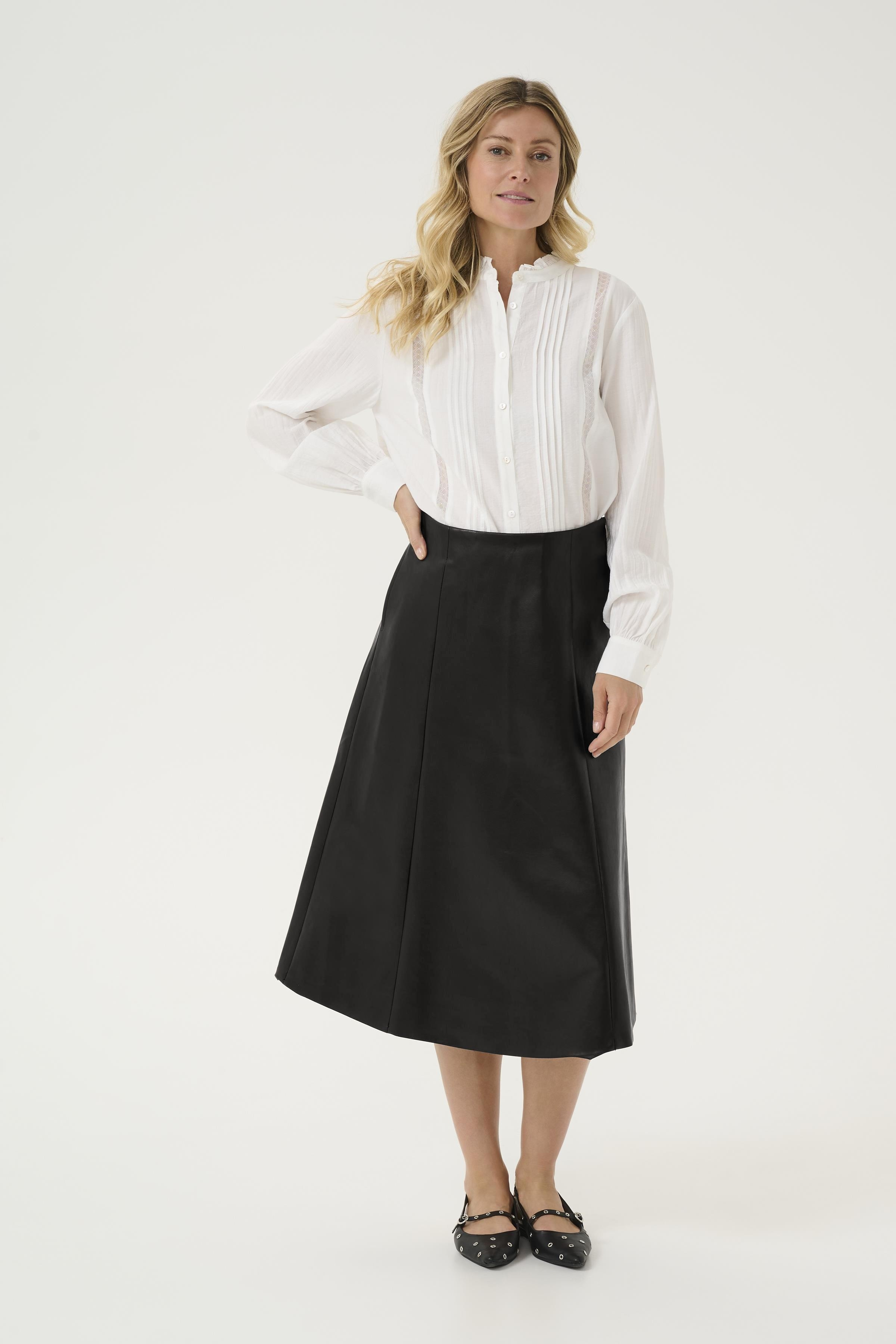 CRPaloma Skirt BPitch Black Kjol i skinnimitation - 4