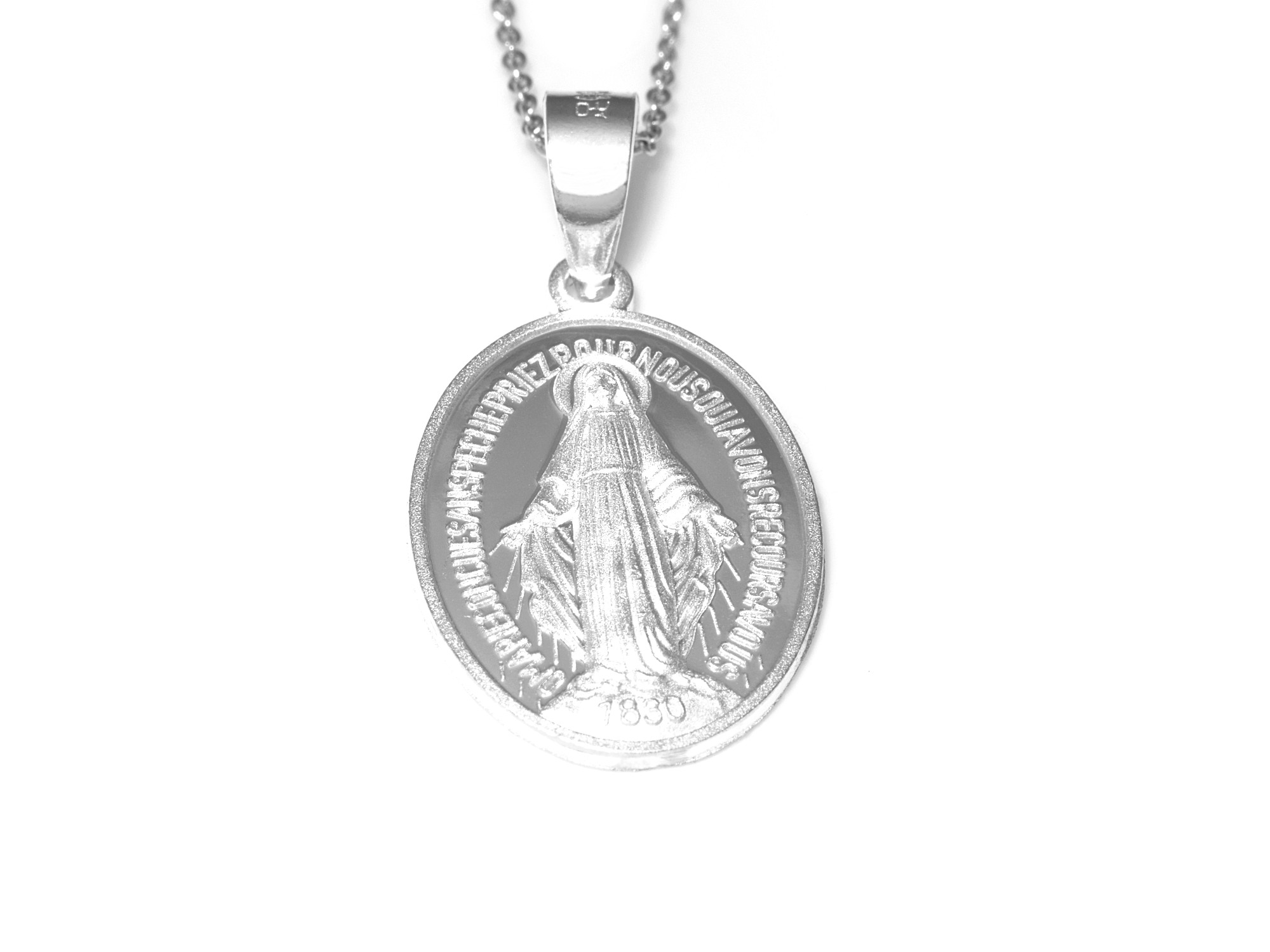 Heliga Jungfru Maria Halsband i Äkta 925 Silver, Kristendom Hänge, Religion Accessoar, Konfirmation Smycke - 2