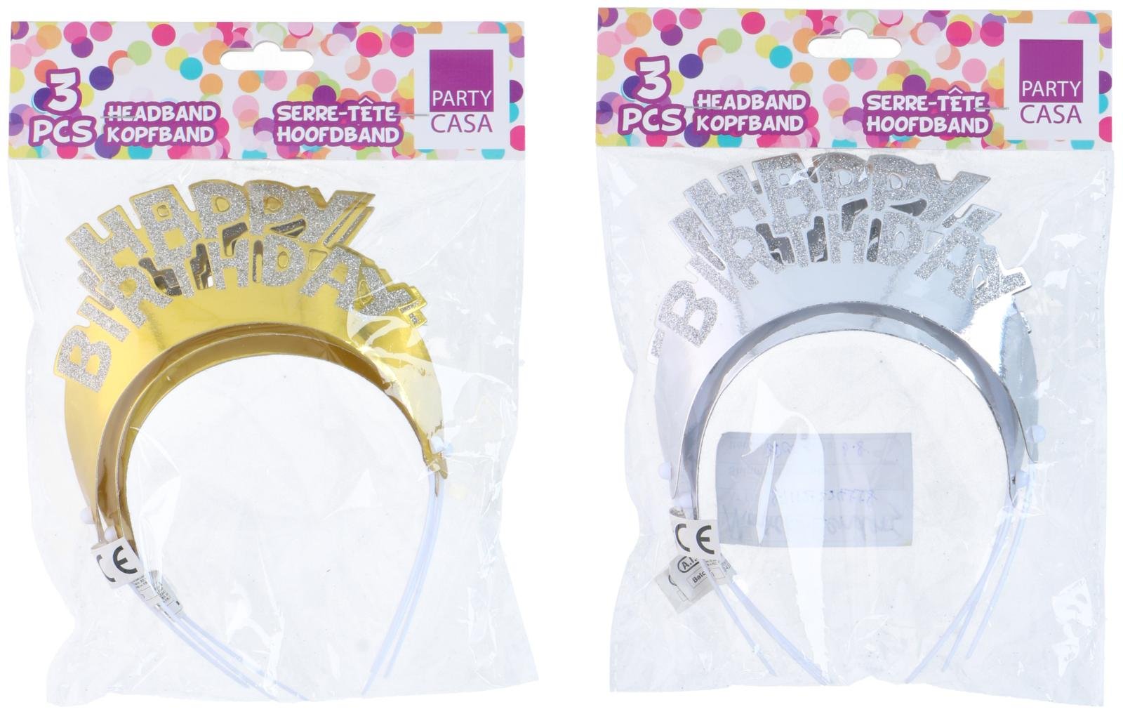 Diadem 3-pack – Grattis på Födelsedagen, Glänsande
