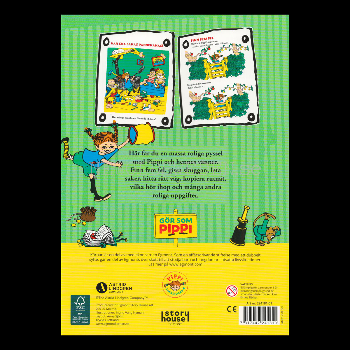 Pippi - PYSSELBOK - Pippi LÅNGSTRUMP - L30 - 5