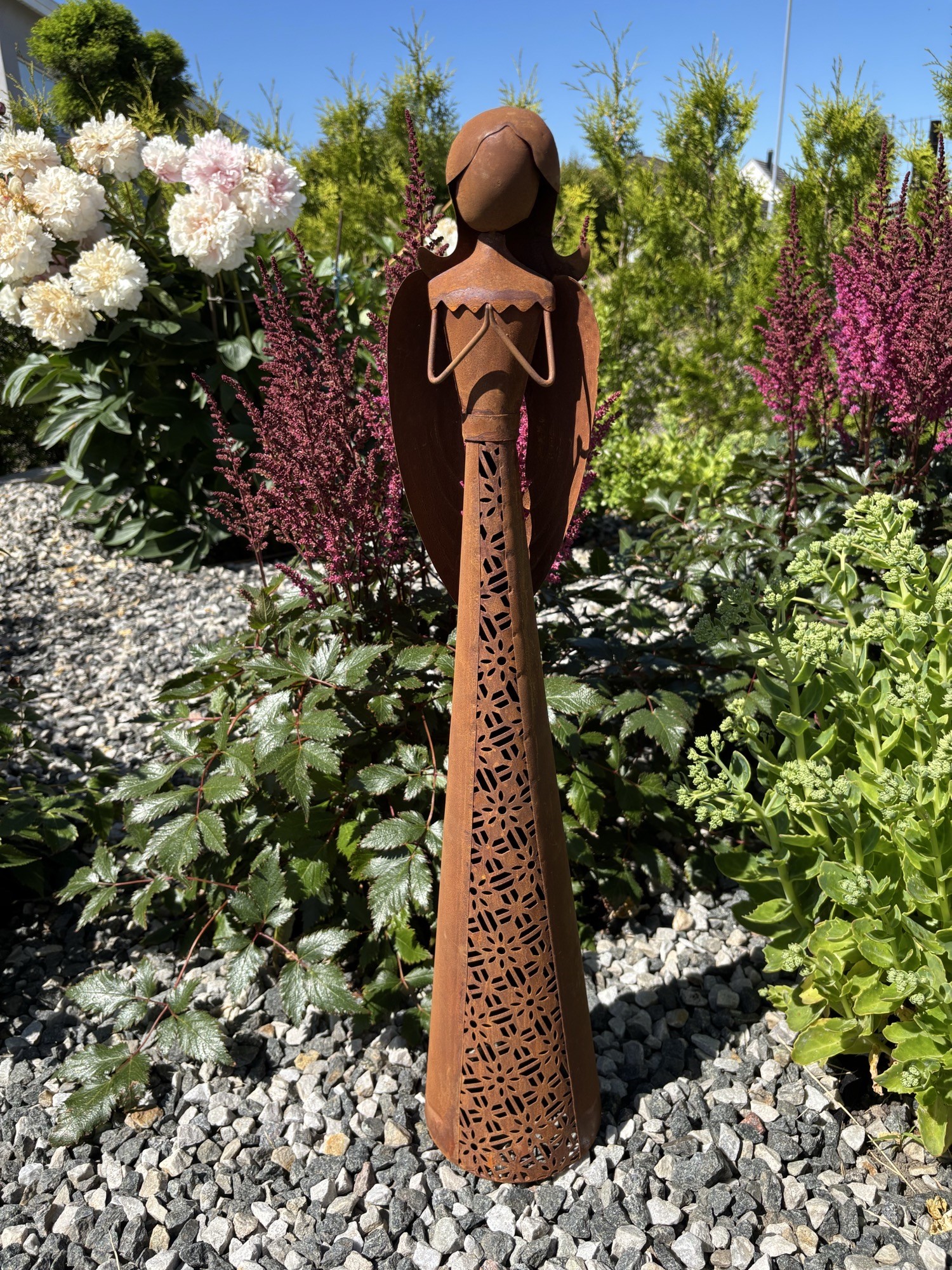 Stor Ängel - Ljusstake - Lykta - Rost - 85 cm