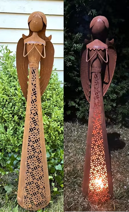 Stor Ängel - Ljusstake - Lykta - Rost - 85 cm - 2