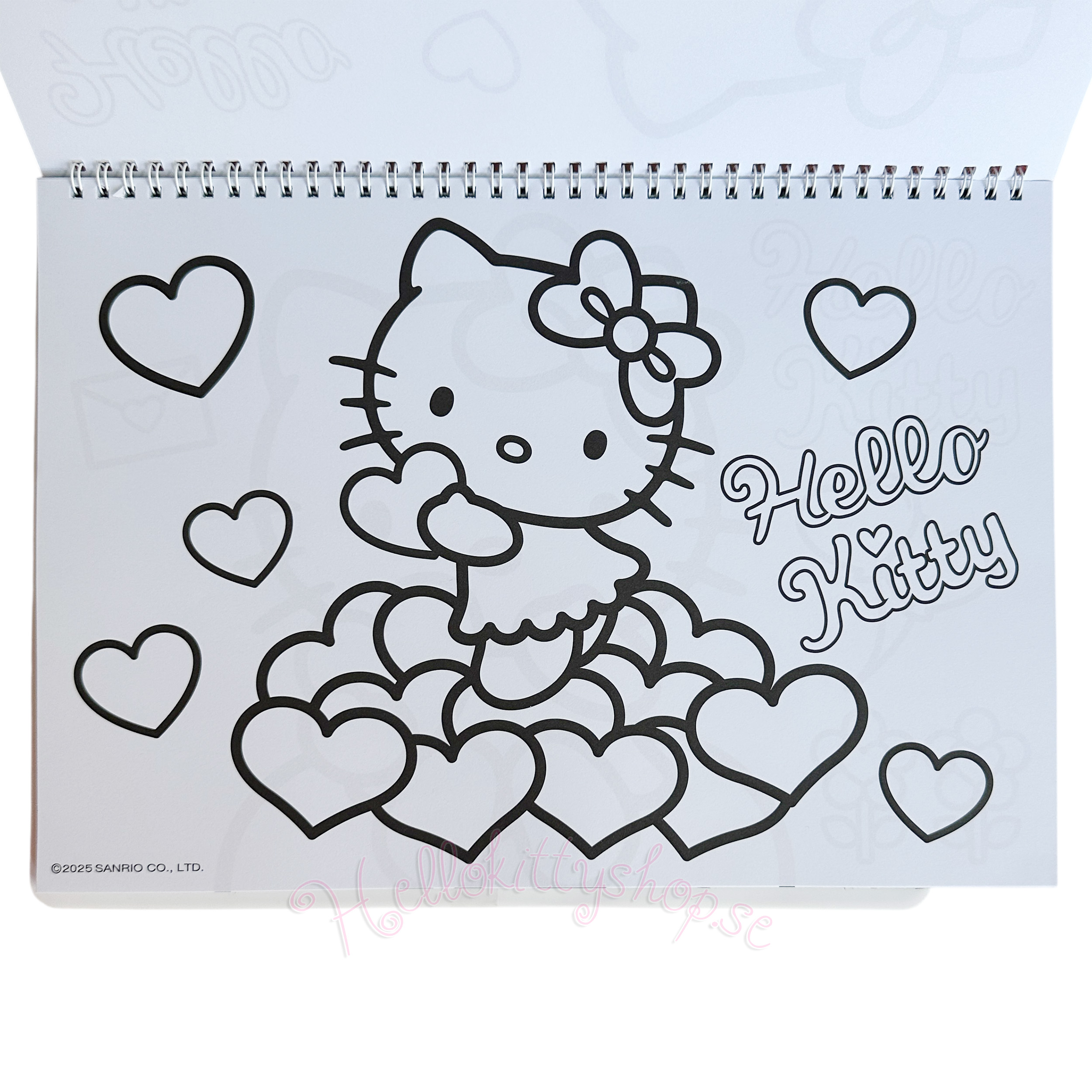 Hello Kitty Spiral Rithäfte med 40 blad, Klistermärken & Målarblad - Sweetheart - 33 x 23 cm  - 4