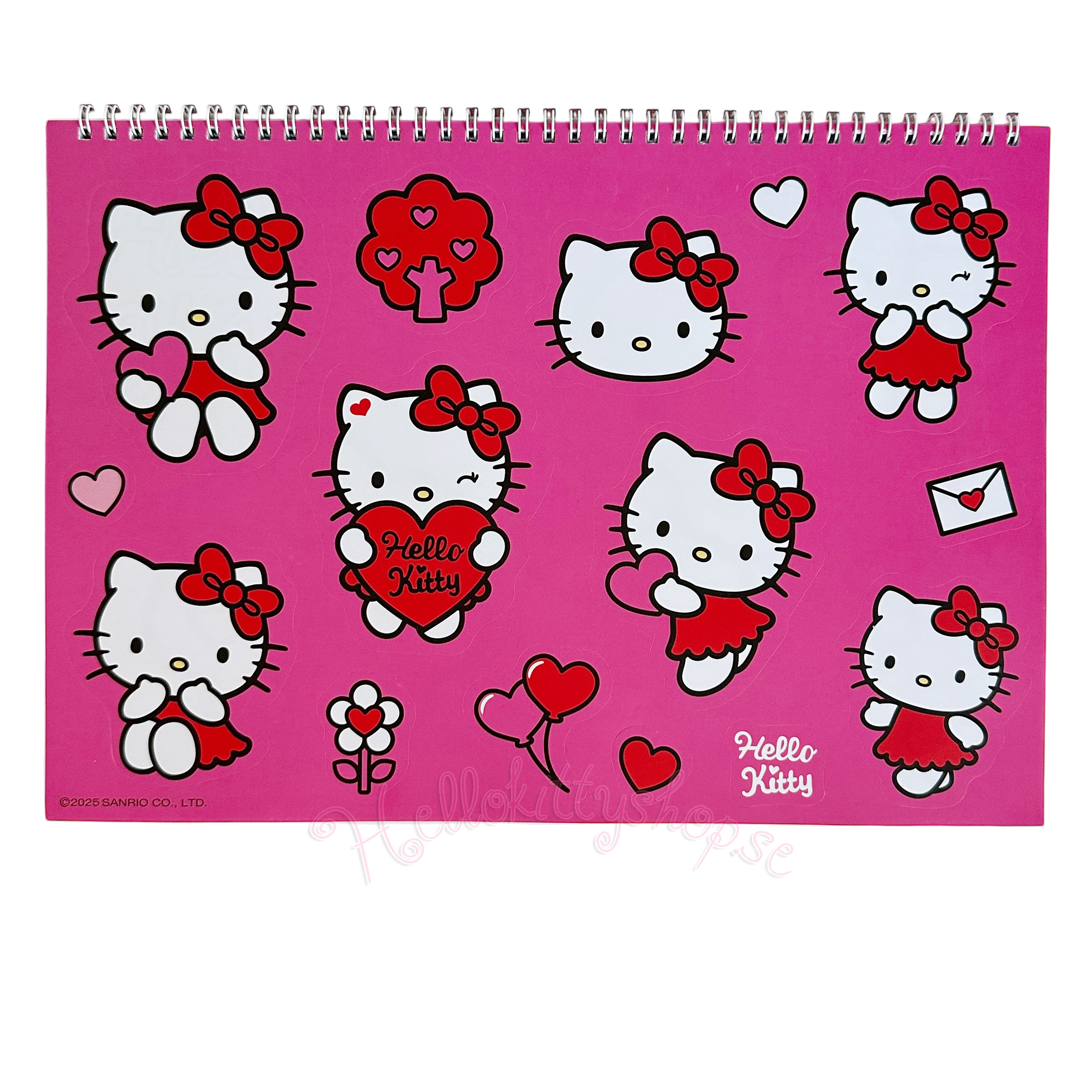 Hello Kitty Spiral Rithäfte med 40 blad, Klistermärken & Målarblad - Sweetheart - 33 x 23 cm  - 2