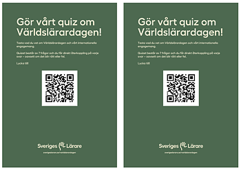 Gör vårt quiz om Världslärardagen! – flyer A5