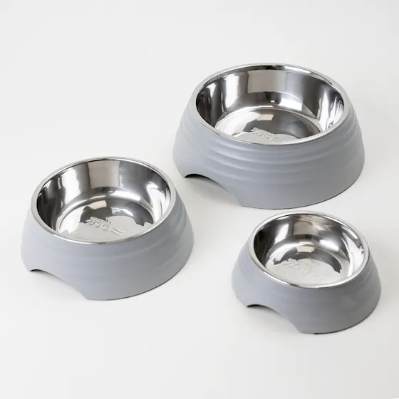 Selected by ZOO Food &amp; Water Bowl Ripple, Gray - Various sizes - 3