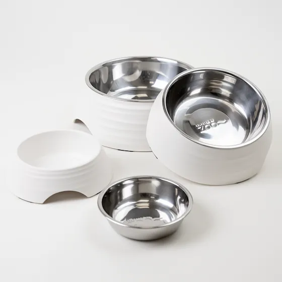 Selected by ZOO Food &amp; Water Bowl Ripple, Gray - Various sizes - 2