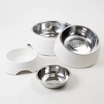 Selected by ZOO Food &amp; Water Bowl Ripple, Gray - Various sizes
