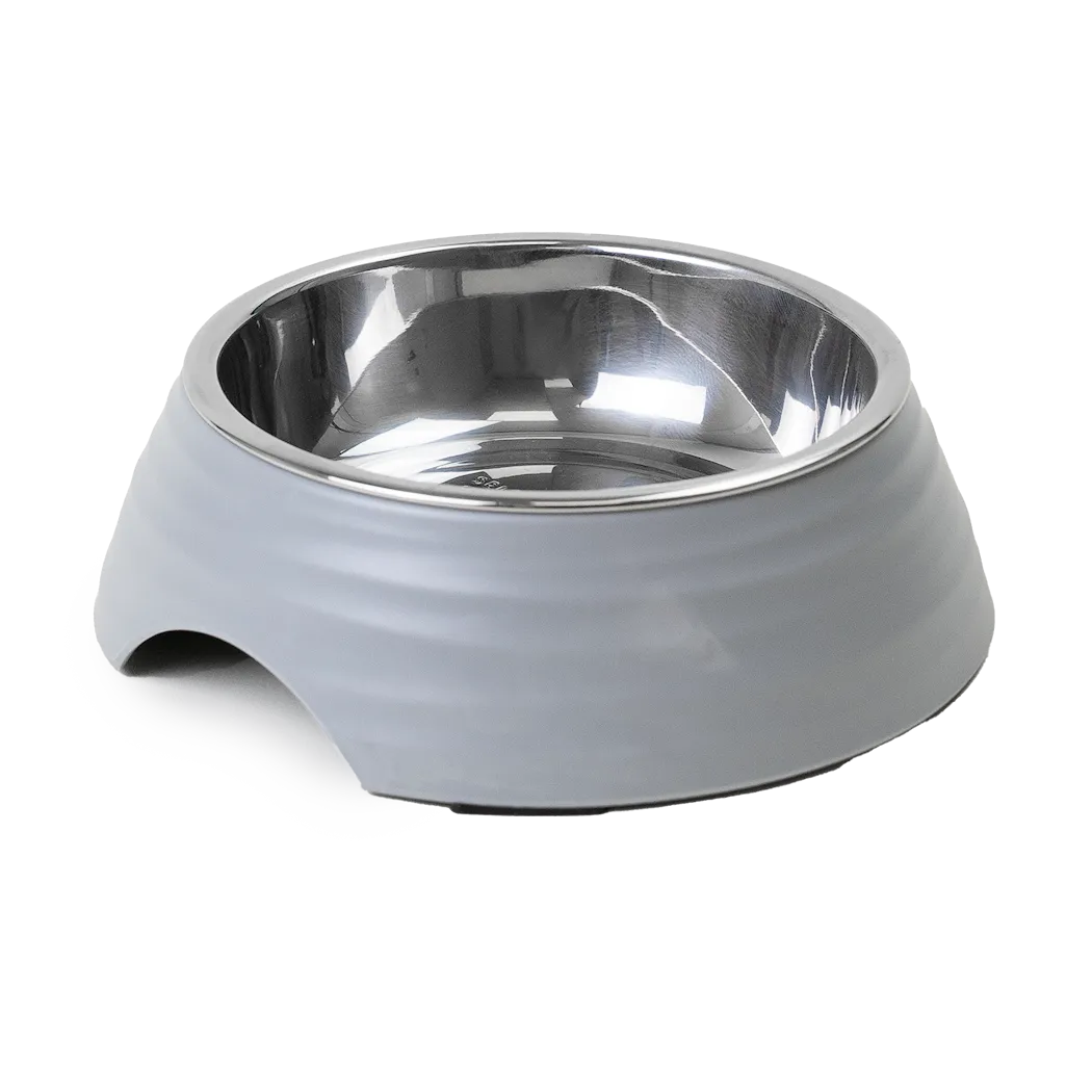 Selected by ZOO Food &amp; Water Bowl Ripple, Gray - Various sizes