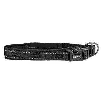 Selected by ZOO Dog collar Rufus padded adjustable, Black - Various sizes
