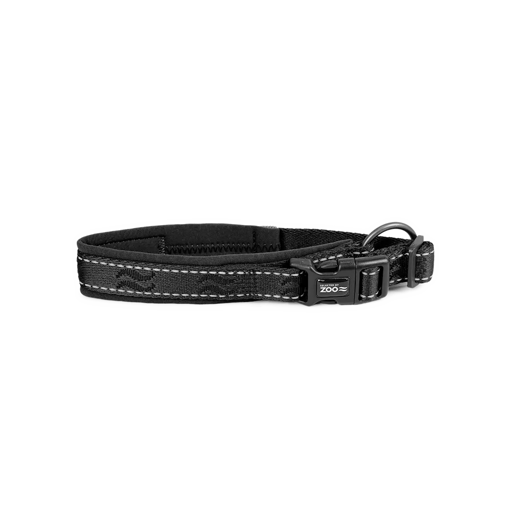 Selected by ZOO Dog collar Rufus padded adjustable, Black - Various sizes - 4