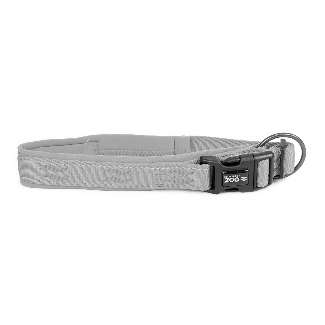 Selected by ZOO Dog collar Rufus padded adjustable, Gray - Various sizes - 2