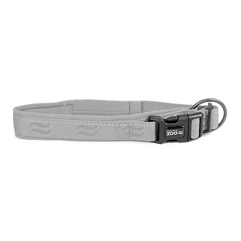 Selected by ZOO Dog collar Rufus padded adjustable, Gray - Various sizes