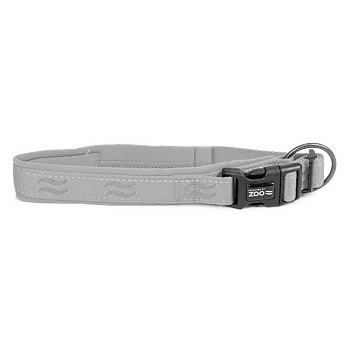Selected by ZOO Dog collar Rufus padded adjustable, Gray - Various sizes