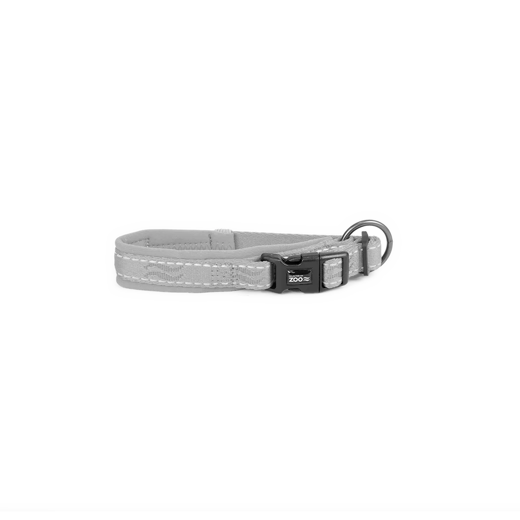 Selected by ZOO Dog collar Rufus padded adjustable, Gray - Various sizes - 6
