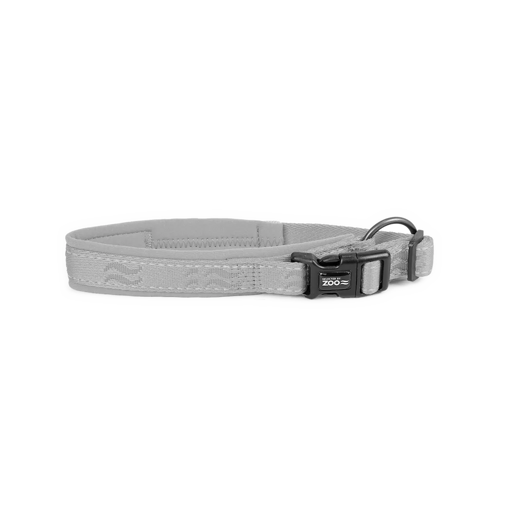 Selected by ZOO Dog collar Rufus padded adjustable, Gray - Various sizes - 3