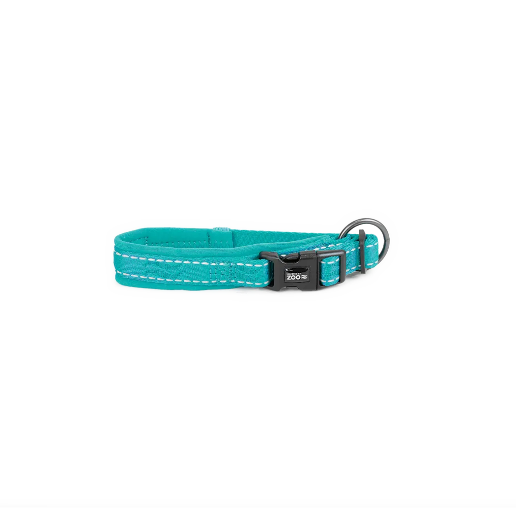 Selected by ZOO Dog collar Rufus padded adjustable, Turquoise - Various sizes - 6