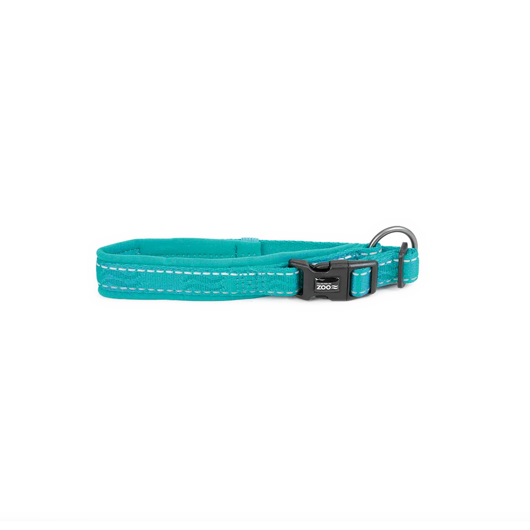Selected by ZOO Dog collar Rufus padded adjustable, Turquoise - Various sizes - 5