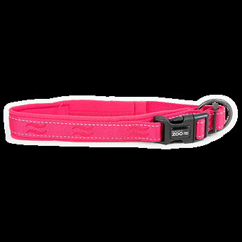 Selected by ZOO Dog collar Rufus padded adjustable, Pink - Various sizes