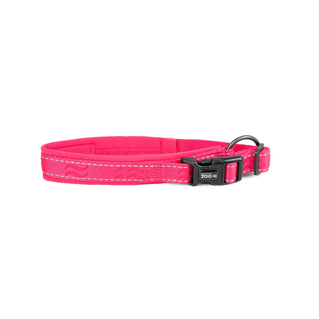 Selected by ZOO Dog collar Rufus padded adjustable, Pink - Various sizes - 3