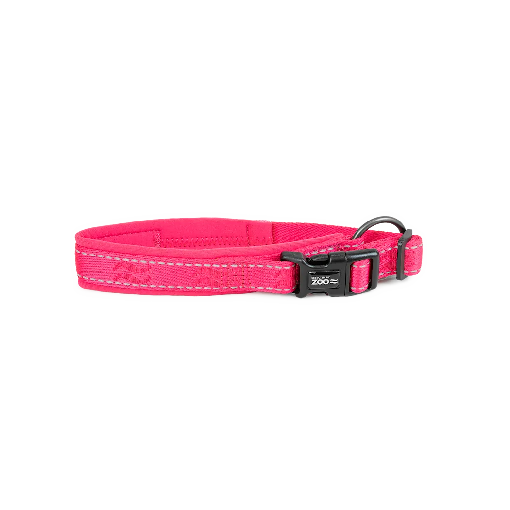 Selected by ZOO Dog collar Rufus padded adjustable, Pink - Various sizes - 4