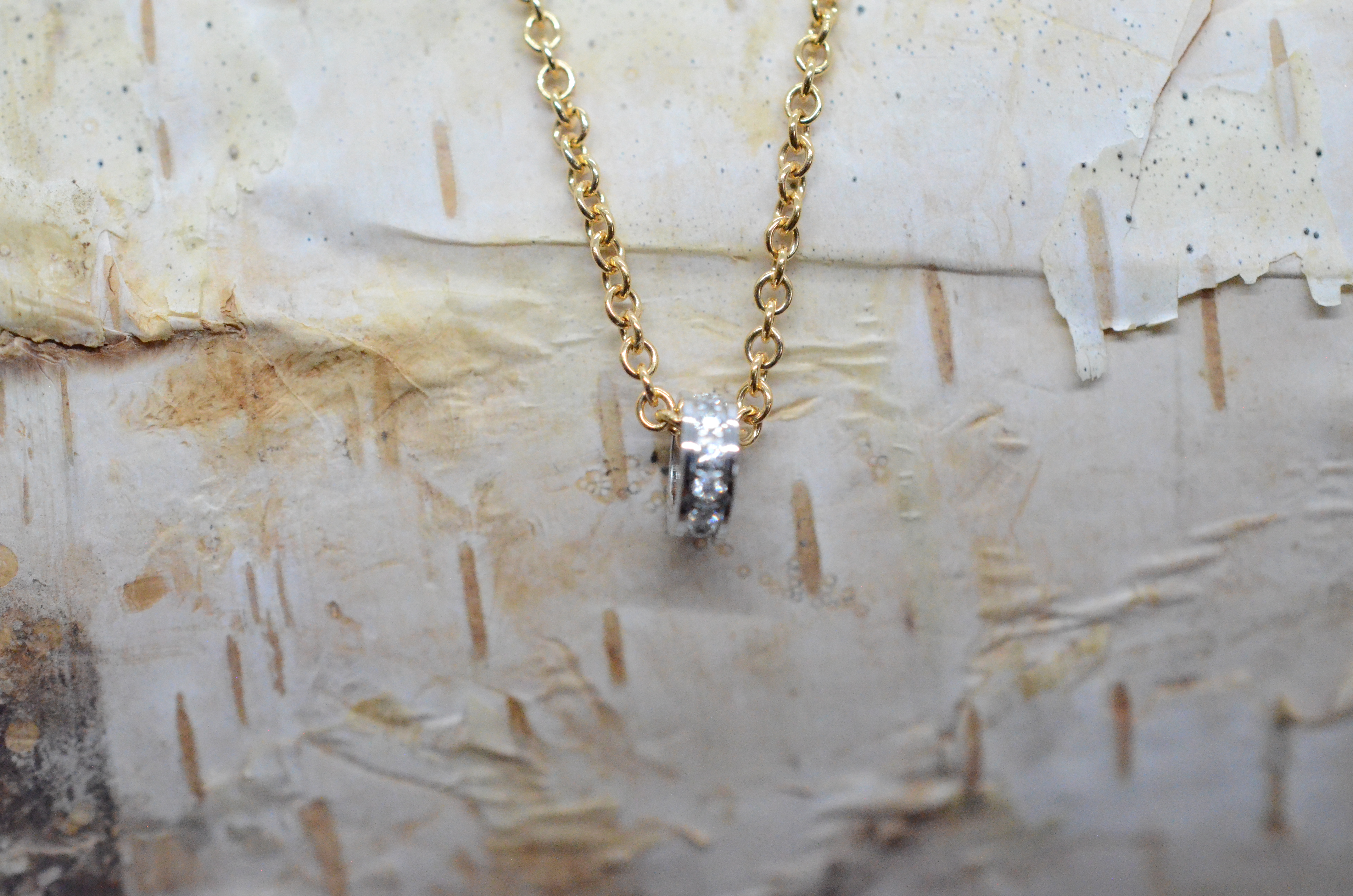 18k white gold pendant with diamonds 0,10 ct - 2