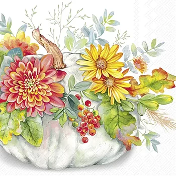 Servett Kaffe Höstblommor