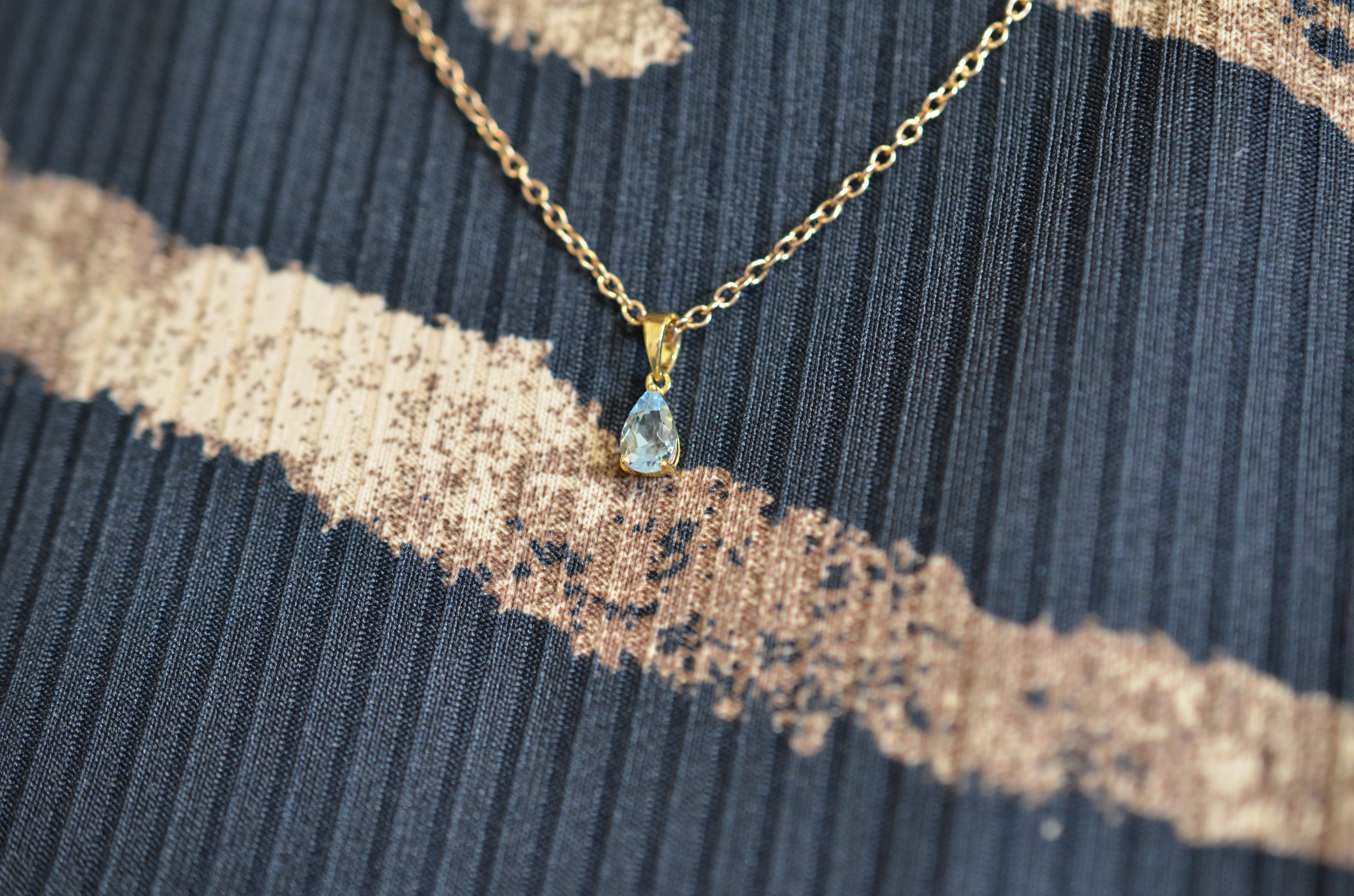 18k Pendant with aquamarine - 4