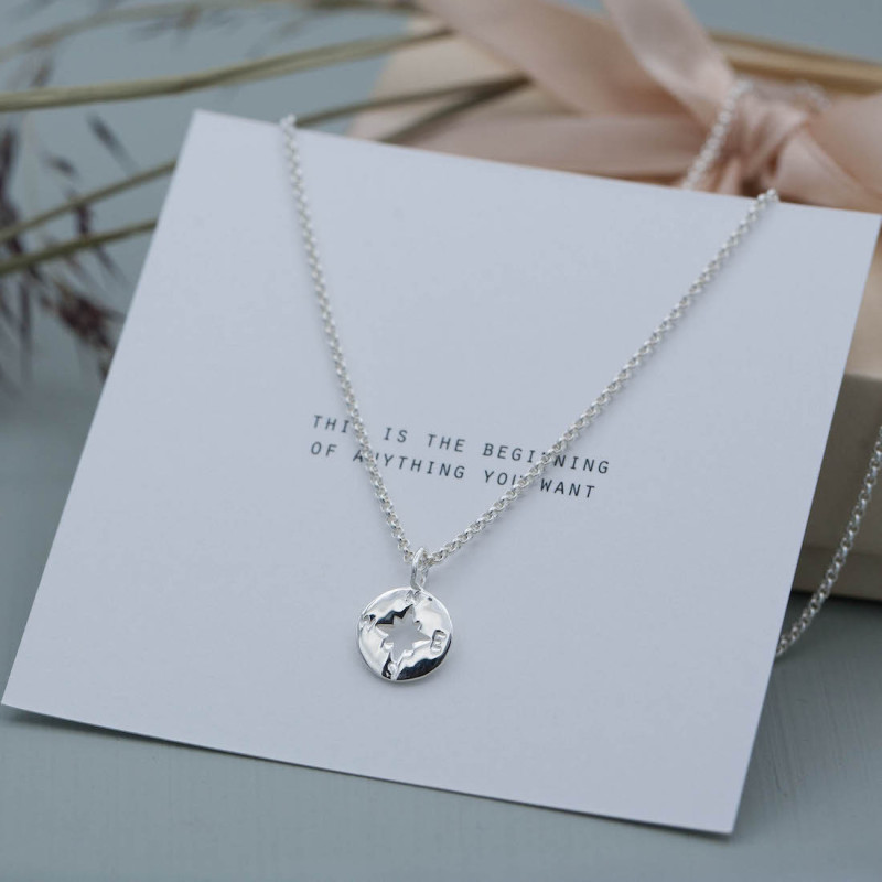 Silverhalsband kompass - 2