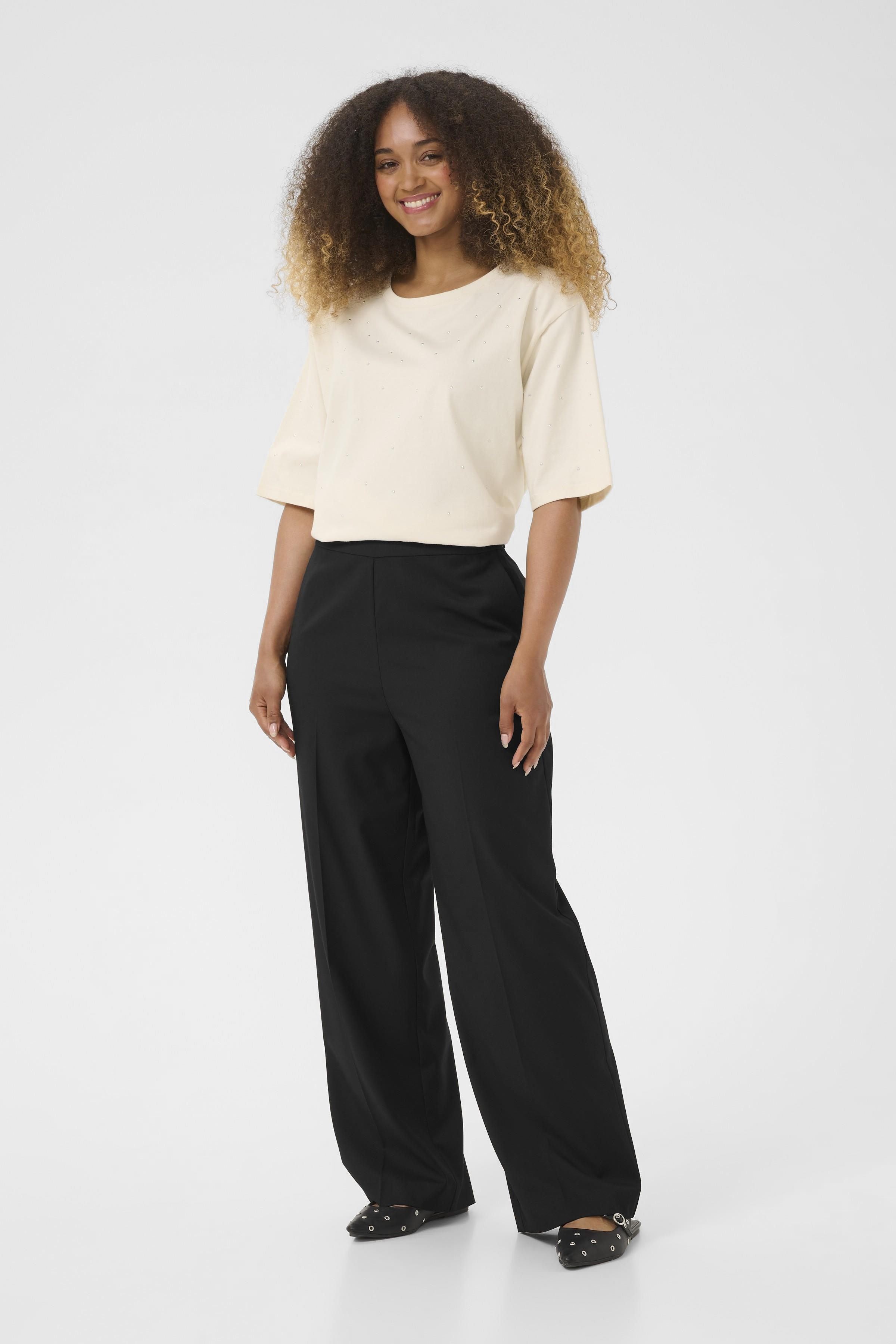 KAvindy Trousers Black Deep Svart Byxa - 6