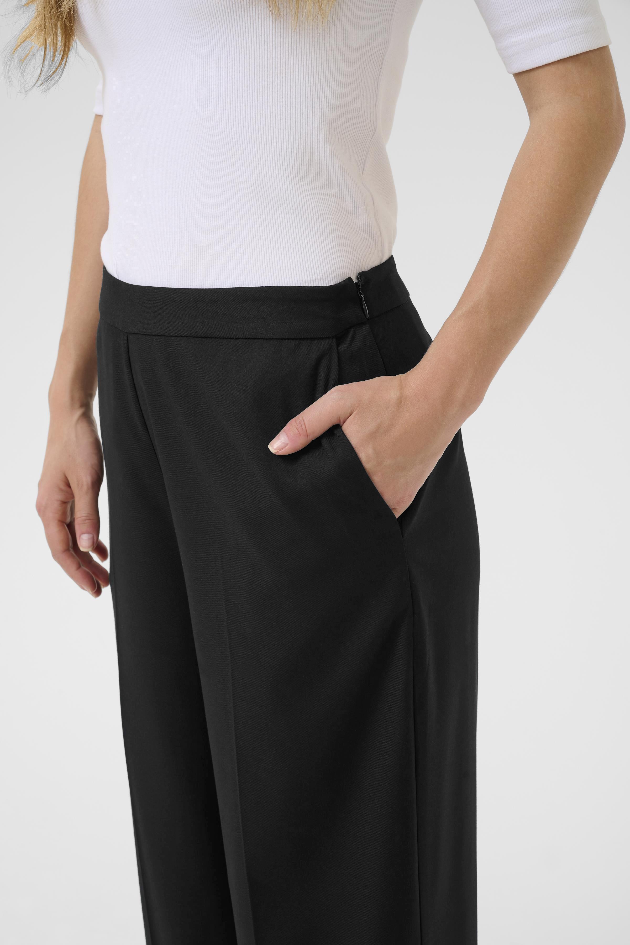KAvindy Trousers Black Deep Svart Byxa
