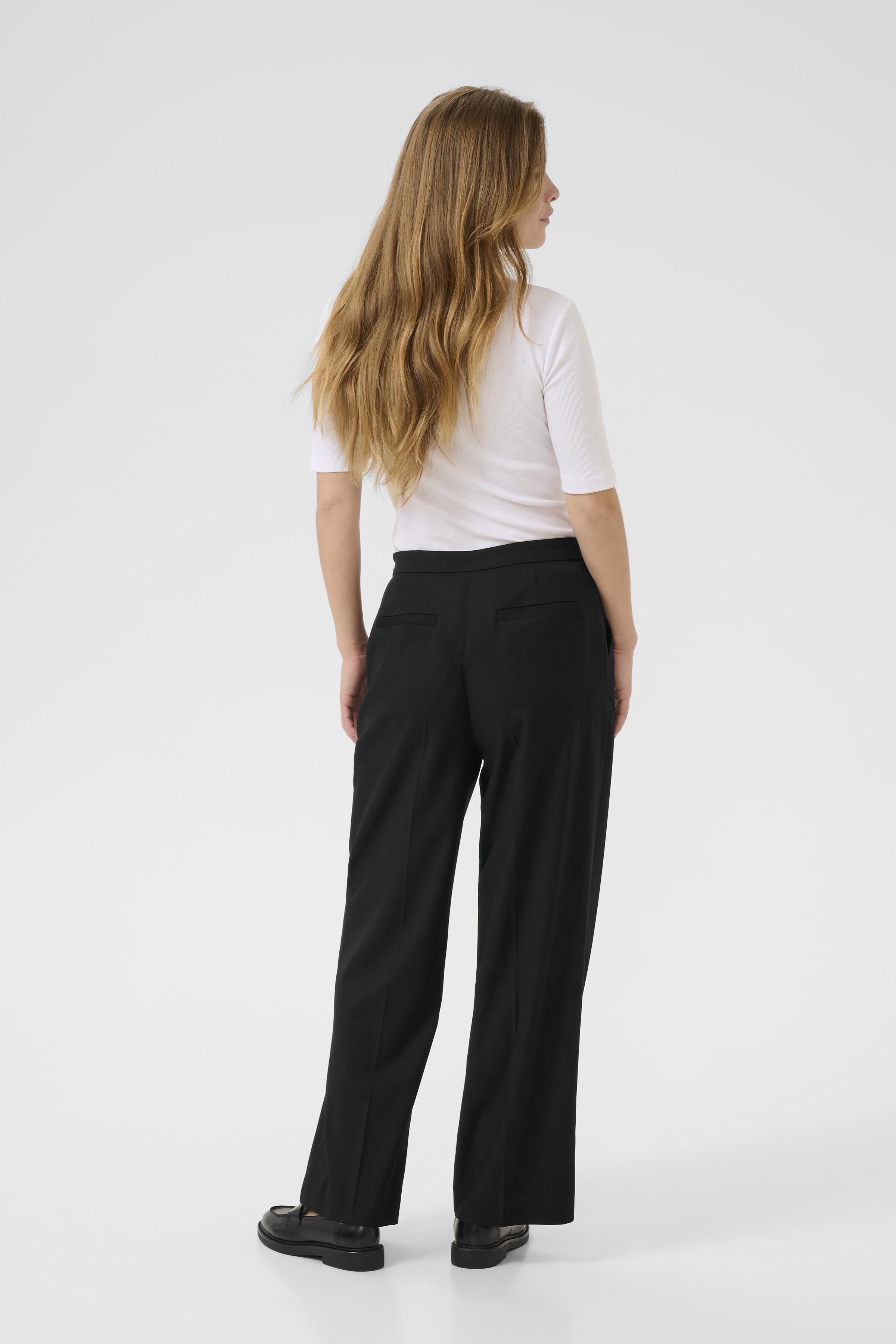 KAvindy Trousers Black Deep Svart Byxa
