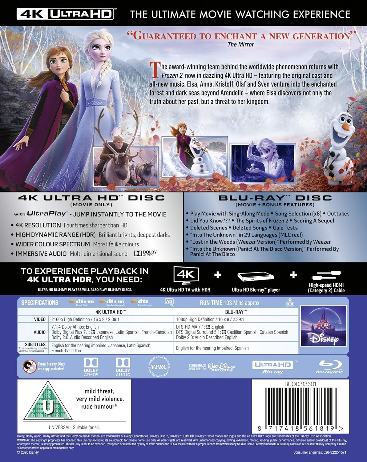 Frozen II (ej svensk text) (4K Ultra HD + Blu-ray) - 2