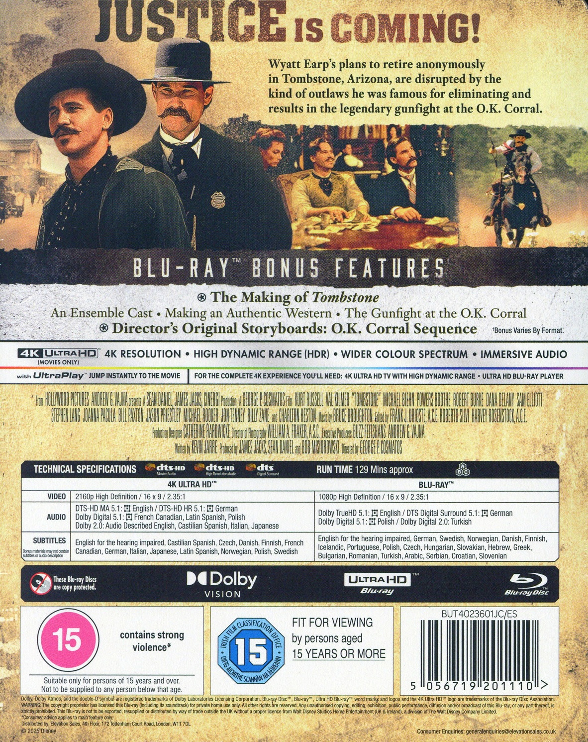 Tombstone (Limited Edition Steelbook) (4K Ultra HD + Blu-ray) - 2