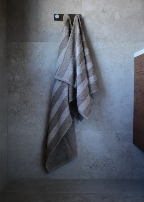 Handduk randig linbeige 50x70 cm - 2