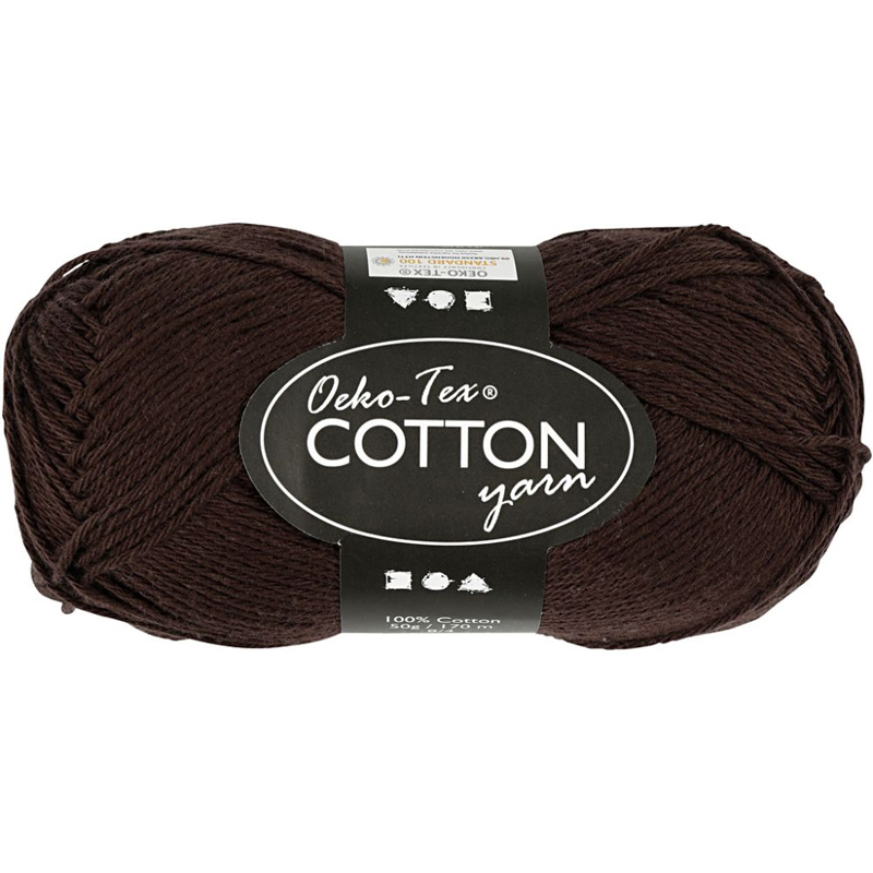 Oeko-Tex Cotton Yarn - Mörkbrun 8/4