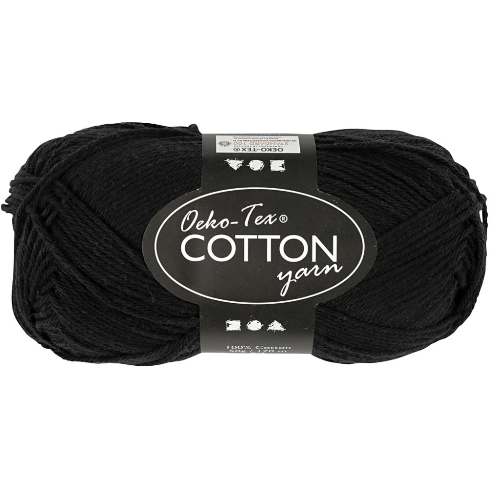 Oeko-Tex Cotton Yarn - Svart 8/4