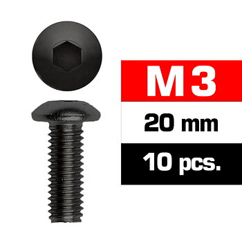 Ultimate Racing UR162320 M3x20mm BUTTON HEAD SCREWS (10 pcs)