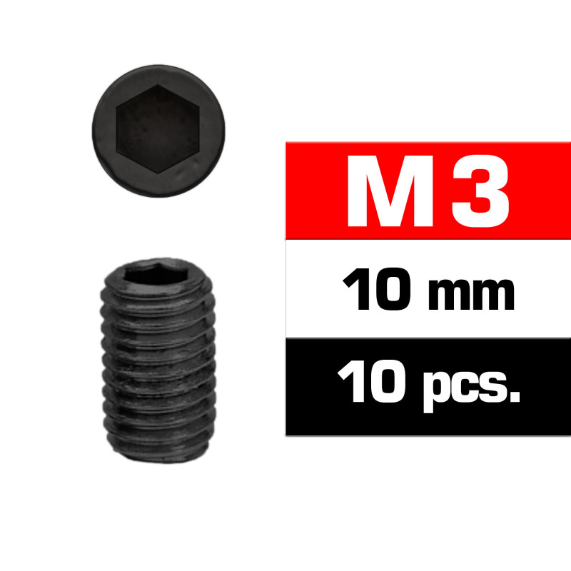Ultimate Racing UR164310 M3x10mm SET SCREWS (10 pcs) - 2
