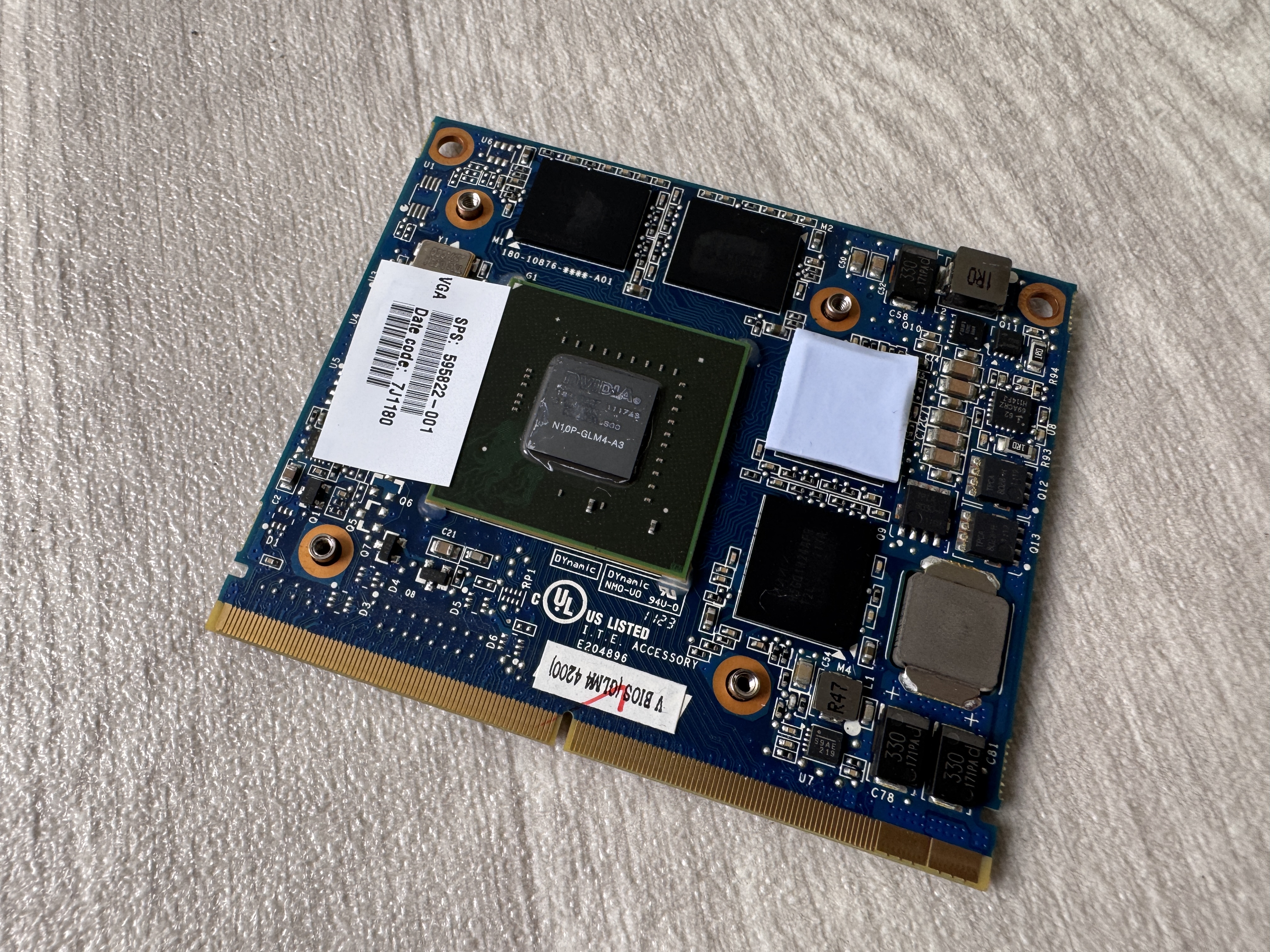 Quadro FX1800M FX 1800M 1GB N10P-GLM4-A3 Graphics Card HP 8540W 8540P 595822-001