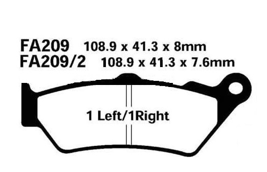 FA209/2HH  EBC SINTRADE Bromspads Bimota-BMW-Ducati-Honda-Husqvarna-KTM-Moto-Guzzi-Triumph-Victory -Yamaha-Zero - 3