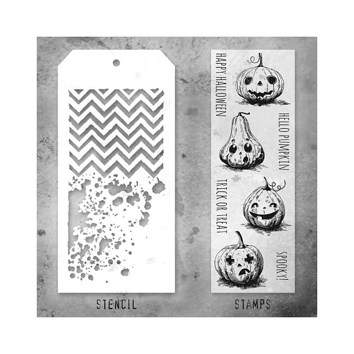 Tim Holtz Mixed Media Stamps & Stencil- Halloween Set 27