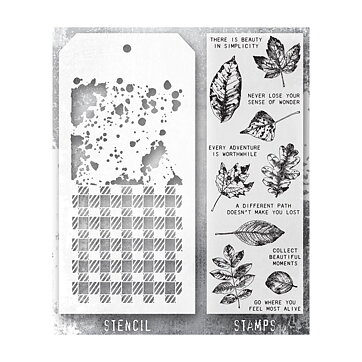 Tim Holtz Mixed Media Stamps & Stencil- Set 50